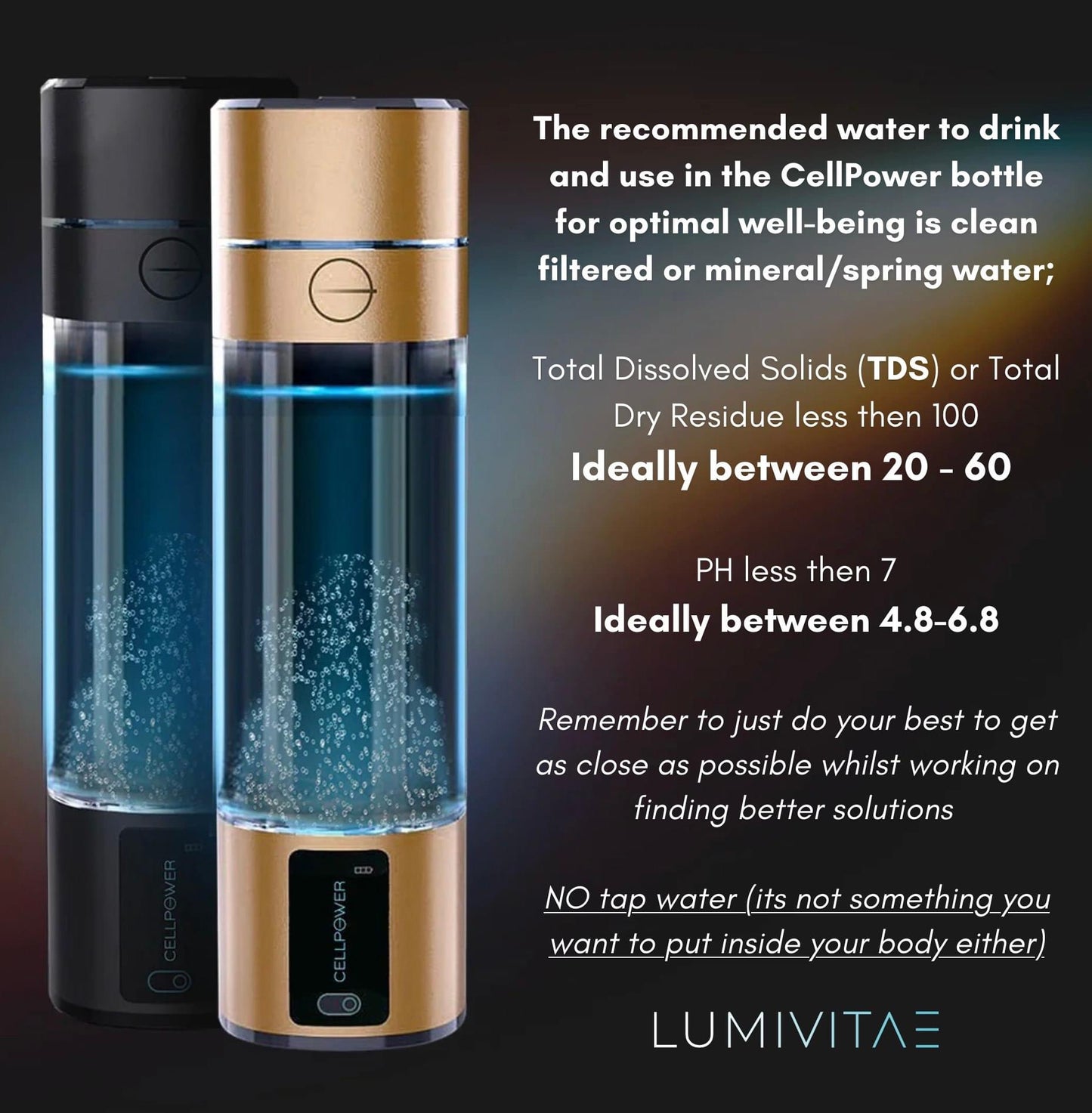 Lumivitae Cell Power Hydrogen Bottle